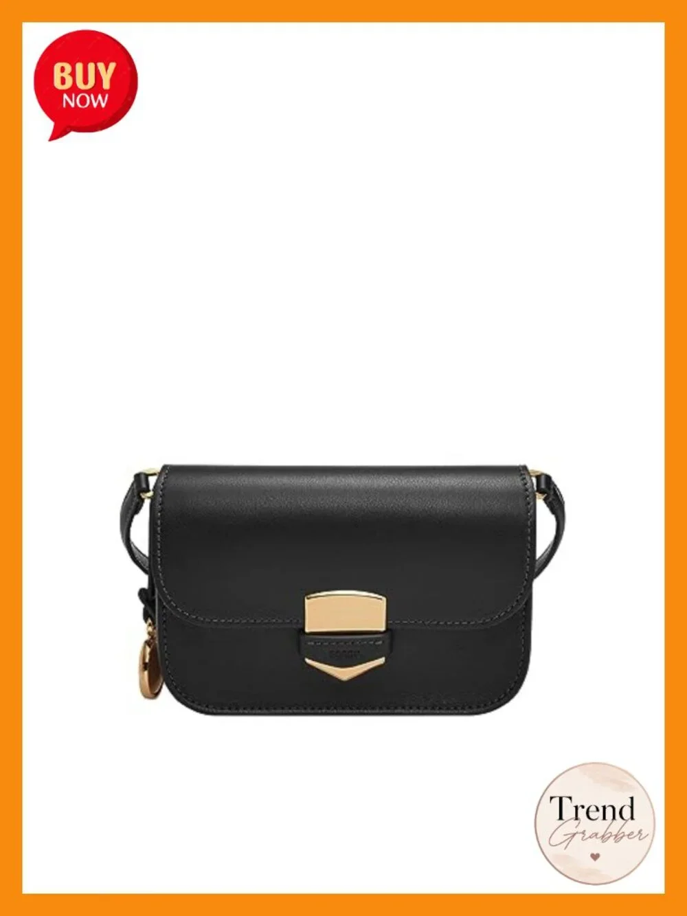Genuine Leather Flap Crossbody Purse Handbag with Adjustable Strap